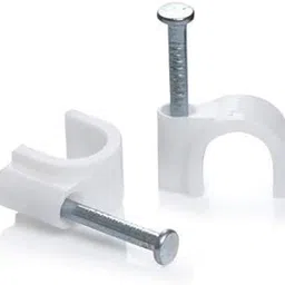 NMK NETS 8 mm Diameter Wire Fastener Circle Cable Clips with Metal Nail (White) - Pack of 100 Pcs-picture-25