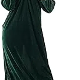Women's Cotton Florals Long Nightdress(W-4009GREEN)-image-5