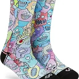 dynamocks Men & Women Crew Length Socks (Monsters) (Pack of 1 pair; Multicolour; Anti-Odour; Breathable; Durable) (Small-Fits Shoe Size India/UK 4-7)(Large-Fits Shoe Size India/UK 8-10)-picture-38