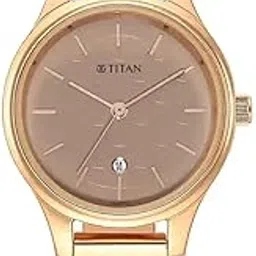 titan Karishma Quartz Analog with Date Beige Dial Rose Gold Metal Strap Watch for Women - NT2679WM01-picture-10