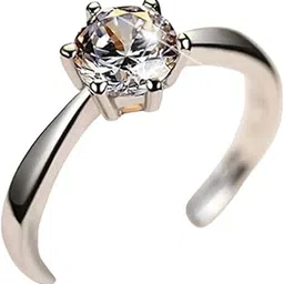 sivlari Handmade Natural Silver Cubic Zirconia Rhodium Plated Adjustable for Weddings & Engagement-picture-11