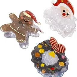 Radhu & Kabby Hair Claw Clips for Women | Festive Santa, Gingerbread, and Wreath Designs | Christmas-Themed Hair Clutchers for Girls | Fun & Lightweight Hair Accessories | Set of 3-picture-51