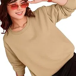 Women Regular Fit Fleece ||Round Neck Solid||Sweatshirt-M3911-image-49