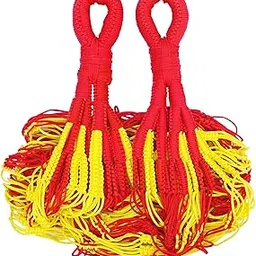 Nylon Net Hammock Swing for Both Adults and Kids - Suitable for Indoor Outdoor Balcony Home Bedroom(Red and Yellow)-image-71