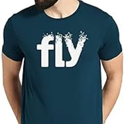 Attitude Start of Fashion Typography Men Round Neck Black T-Shirt (M) (Fly Printed Blue T-Shirt- M)-picture-29