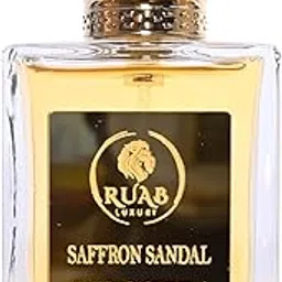 RUAB LUXURY Saffron Sandal | Eau de Parfum 50ml | Premium Unisex Perfume | Long Lasting Luxury Fragrance with Saffron, Sandal & Woody Notes | Magnetic Closure Box | Gift for Men & Women image 1