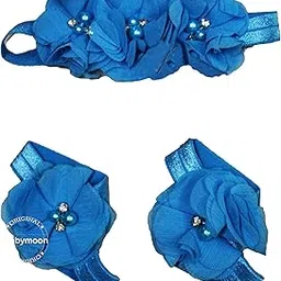 Babymoon Baby Flower Headbands and Barefoot Sandals Set Hair Accessories Foot Bands Nylon Headband for Baby Girls-picture-24
