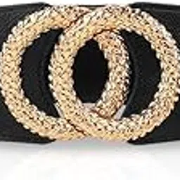 syga Women'S Stretchable Waist Belt With Double Round Buckle – Versatile And Elegant Belt For Dresses And Skirts-picture-35