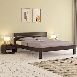 SONA ART & CRAFTS Sheesham Wood King Size Bed Without Storage Solid Wooden Cot Bed Double Bed Furniture for Bedroom Living Room Home - (Dark Walnut Finish) K_7 image 1