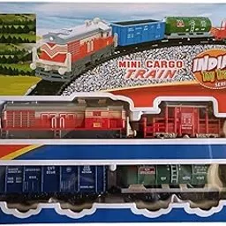ARNIYAVALA Kids Cargo Train Set with Track Toy for Kids with Popular Indian Railway Coaches Engine, Coal Wagon, Oil Tankers, Freight Container-picture-56