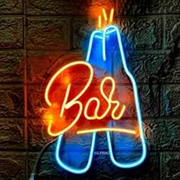 Wall Mitra Bar Beer, Wine Bottle Sign, LED Light Signs for Home Bar Drink Club Pub Signage, Party Room Wall Decorations(18X10) Orange+blue-image-73