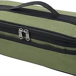 MERISHOPP Grill Carrying Bag Zippers Cookware Storage Bag for Hiking Outdoor Traveling Green-picture-28