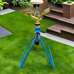 MAXAGRO Automatic 360 Degree Rotating Brass Sprinkler with Stand | Heavy Duty Head |Water Sprinkler Irrigation System for Lawn and Garden | Planting Beds | Garden Sprayer Sprinkler for Agriculture-image-2
