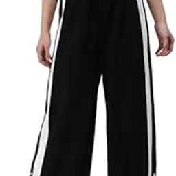 Laabha Solid Black Colour Blocked Track Pants-image-17