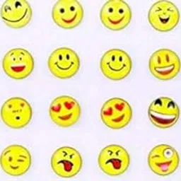 soham international Styling Plastic Success Emoji Pattern Studs Earrings for Women (Yellow) -Pack of 12 Pairs-picture-20