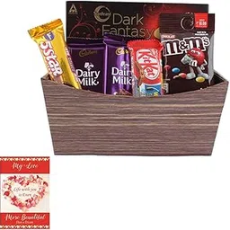 SFU E Com Multipurpose Basket With Chocolates | Valentine Chocolate With Love Greeting Card | Valentine Chocolate Hamper | 887-picture-53