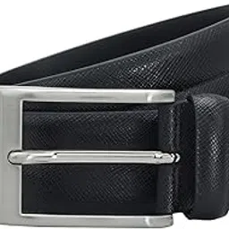 da milano Non-Reversible Leather Belt for Men - Black image 1