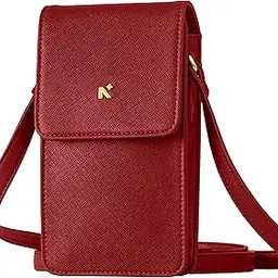 neorah — Ladies Sling Bag ELLA+Magnetic Closure+Mobile & Card slots+Adjustable Strap| Hand crafted sling bag for girls| Vegan LEATHER| Everyday use for office, college, shopping, party, travel– Red-picture-12