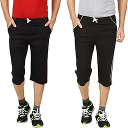 hasina Comfortable Casual 3/4 Capri for Men GPK Collections Assorted Colour with Front Pockets (Pack of Two)-picture-46