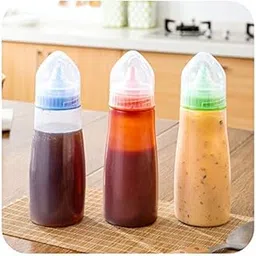 3 Piece Squeeze Bottles Leak Proof Refillable Squeeze Bottles Empty Squirt Bottle with Twist Top Cap Leak Proof Great for Ketchup Mustard Syrup Mayo Hot Sauces Olive Oil-picture-14