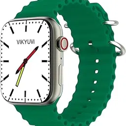 VIKYUVI Vikfit Halo Pro 2.01" Biggest Display Smart Watch with Bluetooth (V5.2) Calling with Metal Body with Rotating Crown, in-Built Games, Wireless Charging, Green-picture-20