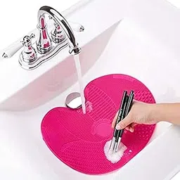 ACCRUNCH™ Silicone Makeup Brush Cleaning Mat, Makeup Brush Cleaner, Cosmetic Spa Brush Cleaning Mat Portable Washing Tool Scrubber with Suction Cup-picture-12