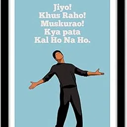 Good Hope - Bollywood Poster Kal Ho na Ho shahrukh Khan Movie frame Movie Pop Art Frame For Room & Office (10 x 13 Framed Poster) Multicolor-image-86