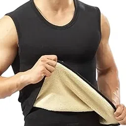 eleg & stilance Mens Cotton Winter Warm Thermal Tank Top Fleece Lined Underwear Sleeveless Cold Weather Vest-picture-43