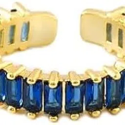 designs & you Gold Plated Stainless Steel Anti Tarnish Multicolor Adjustable Finger Ring For Women image 1