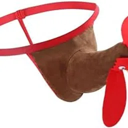 dlsnz Men's Christmas Gag Gift Reindeer Mankini Thong Underwear G-String-picture-24