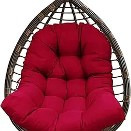 Bonlting Egg Chair Cushion, Waterproof Hammock Swing Chair Cushions, Soft Hanging Basket Seat Cushion Chair Seat Cushion for Indoor Outdoor Garden Office (47 x 35 Inch, Wine Red)-picture-49