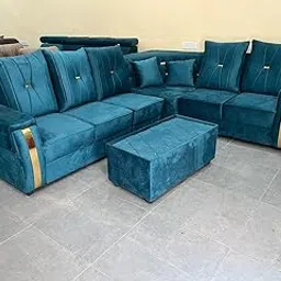 Premium 7-Seater L Shape Sofa Set for Living Room | Suede Fabric Upholstery, Solid Wood Frame, Modern Corner Sofa with Ottoman | Elegant Design & Durable Comfort-image-33