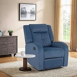 Peachtree Albeta Manual Recliner - 3 Year Warranty, Blue | 1 Seater Chair Sofa | 3 Modes of Comfort | Mango Wooden Frame with Suede Fabric | Single Seater Sofa Recliner for Living Room Bedroom-picture-29