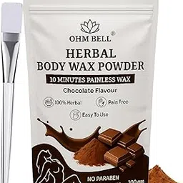 OHM BELL Chocolate Wax Powder for Painless & Quick Full Body Hair Removal for Women | 10-Min Formula – No Harmful Chemicals, Irritation, Skin Rashes or Side Effects – Legs, Underarms, Bikini & Sensitive Areas – 100gm-image-82