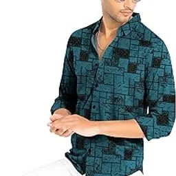 le pery Men's Cotton Blend Casual Printed Checkered Stylish Latest Shirt for Men,Full Sleeve-picture-24