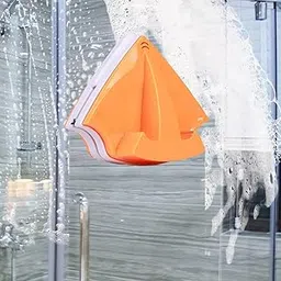 PERDANT Double Sided Magnetic Window Cleaner Effortless Glass Cleaning for Home and Car Triangular Magnetic Squeegee with T-Shape Handle Windshield Wiper,Glass Washer Washing Equipment-image-3