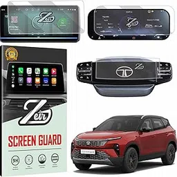 ZEIR {3 Pack Screen Protector For TATA HARRIER | 10.25 Inch Infotainment [Rounded], Instrument Cluster, Steering Guard | 9H Car Display Accessories TataHarrier 2024 [Not Tempered Glass]-picture-42
