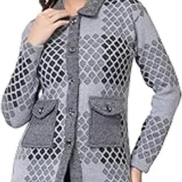pyro spirit Women’s Collared Knit Cardigan with Button Closure & Flap Pockets-picture-46