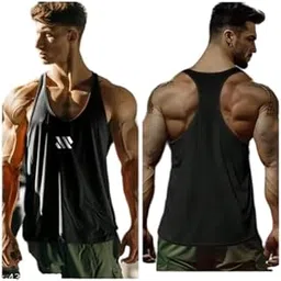 Round Neck Big Armhole Gym Stringer Vest for Men|Gym_tee203-picture-18
