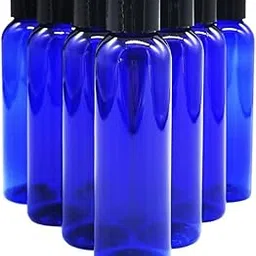 Hunky Dory 6pcs 100ml Blue Empty Plastic Bottles Refillable Travel Size Cosmetic Travelling Containers Small Leak Proof Squeeze Bottles with Black Flip Cap for Toiletries Oil,Shampoo. (Pack of 6)-image-0