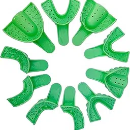 KJCDental Plastic Autoclavable Alginate Impression Tray (Green-Pack of 10pc)-picture-22