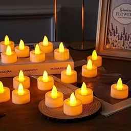 LummoWick LED Tealight Candle Flameless Smokeless Decorative Flickering Light Long Lasting Rechargeable Festival Decoration Tealight Candle for Home Decor (Pack of 10)-picture-21