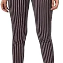 on & on Women's Cotton and Denim Stretchable Slim Fit Stripe Pant | Trouser for Casual Wear and Office Wear-picture-53