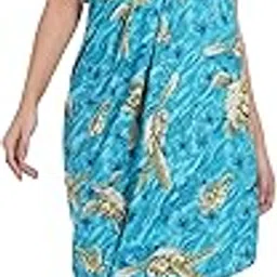 celby Blue Printed Beachwear Swimsuit Coverup Sarong With free Buckle For Women-picture-28