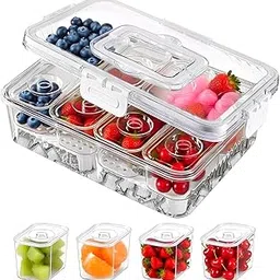 Snack Box Container for Kids - Adjustable 12-Compartment Snack Containers, Reusable Bento Box, Dishwasher Safe, BPA-Free, Perfect for School, Travel, Camping & Picnic (SQUARE)-image-26