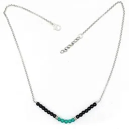 gurjari jewellers Oxidised chain with Diferent ston modern style Choker Necklace-picture-42