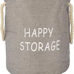 HOKIPO Cotton Foldable Multi Storage Bin/Laundry Basket, 22-Litre (Small) image 1