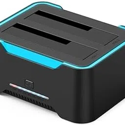 Tobo Updated RGB SAtA to USB 3.0 Hard Drive Docking Station with Offline Clone, USB 3.0 to SATA I/II/III Dual Bay External SSD/HDD Dock for 2.5/3.5 SATA HDD/SSD, with UASP,Hard Drive Duplicator image 1