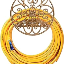 Sharpex DIY Hose Hanger for Garden Pipe - Ornamental Garden Pipe Holder Wall Mounted for Garden, Hotel, Backyard and Outdoor - Heavy Duty Metal Portable Irrigation Hose Pipe Holder Only (Golden 4)-image-3