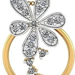 18KT Yellow Gold Flower Sparkle Pendant for Women-image-53